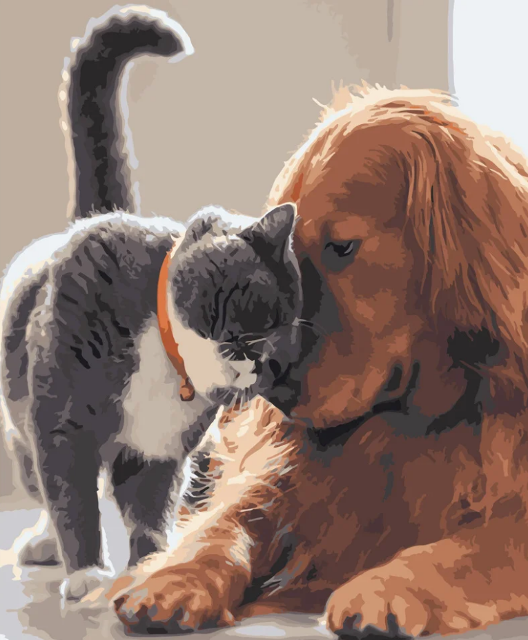 Картина по номерам Strateg Пушистая дружба 40x50 см (GS405)