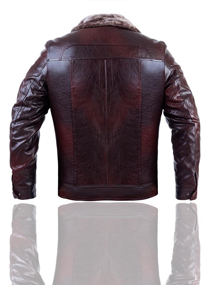 Куртка-дублянка чоловіча зимова з натуральної шкіри р. 58 Коричневий (23733800) - фото 6 Куртка-дублянка чоловіча зимова з натуральної шкіри р. 58 Коричневий (23733800) - фото 6