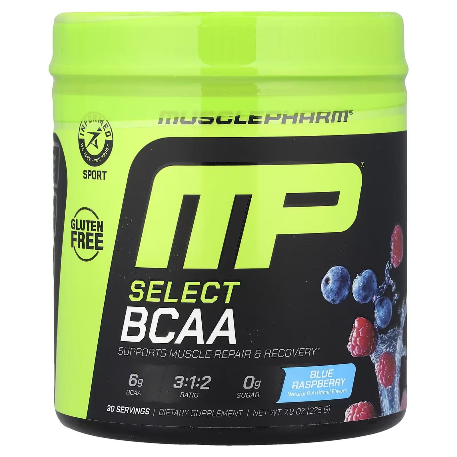 Комплекс аминокислот Muscle Pharm Select BCAA Blue Raspberry 225 г Комплекс аминокислот Muscle Pharm Select BCAA Blue Raspberry 225 г