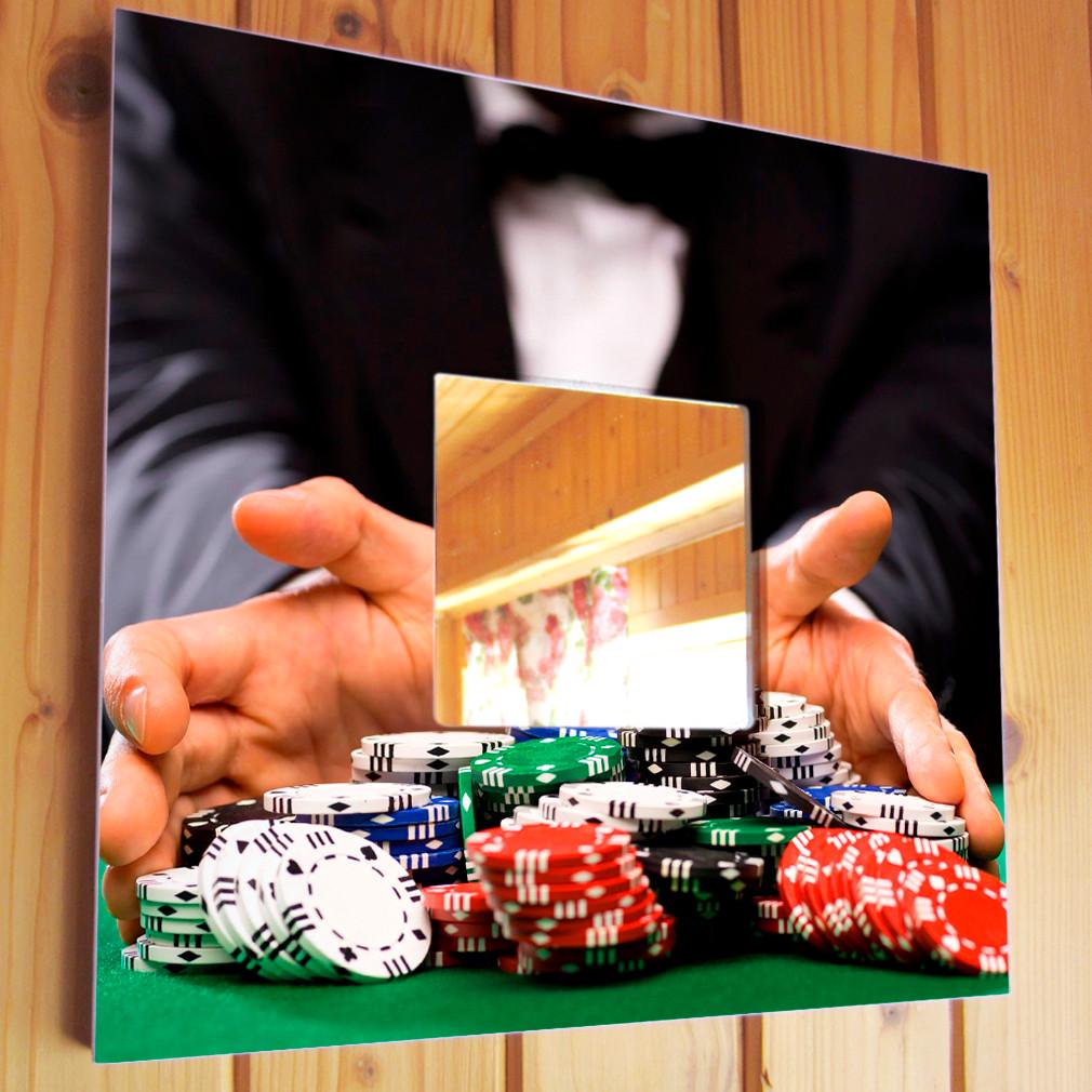 Зеркало декоративное Покерные фишки 260х260 мм (M03886)