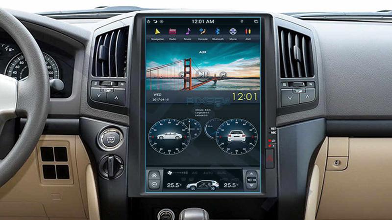 Стекло защитное Pixsel гибридный глянец на монитор Toyota LAND CRUISER 200 15,4“ 2020