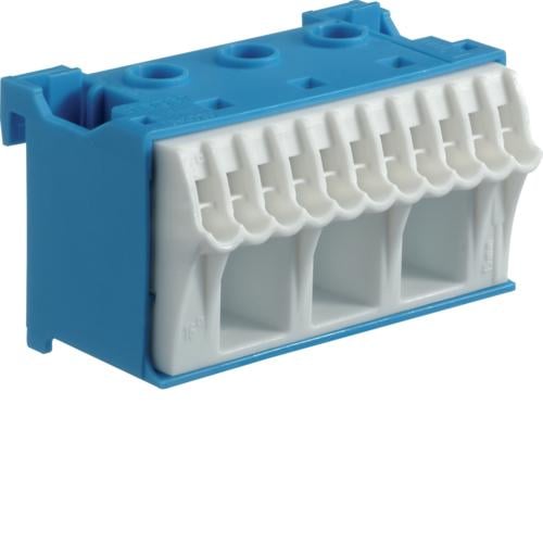 Блок N-клемма QuickConnect Hager 63А 3x16 мм2 11x4 мм2 60х33х34 мм Синий (KN14N)
