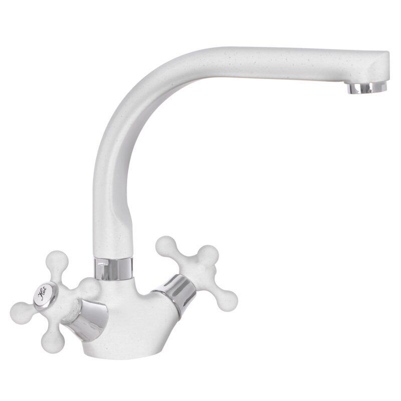 Смеситель для кухни MIXXUS Color MI2760 двухрычажный Белый (63356)