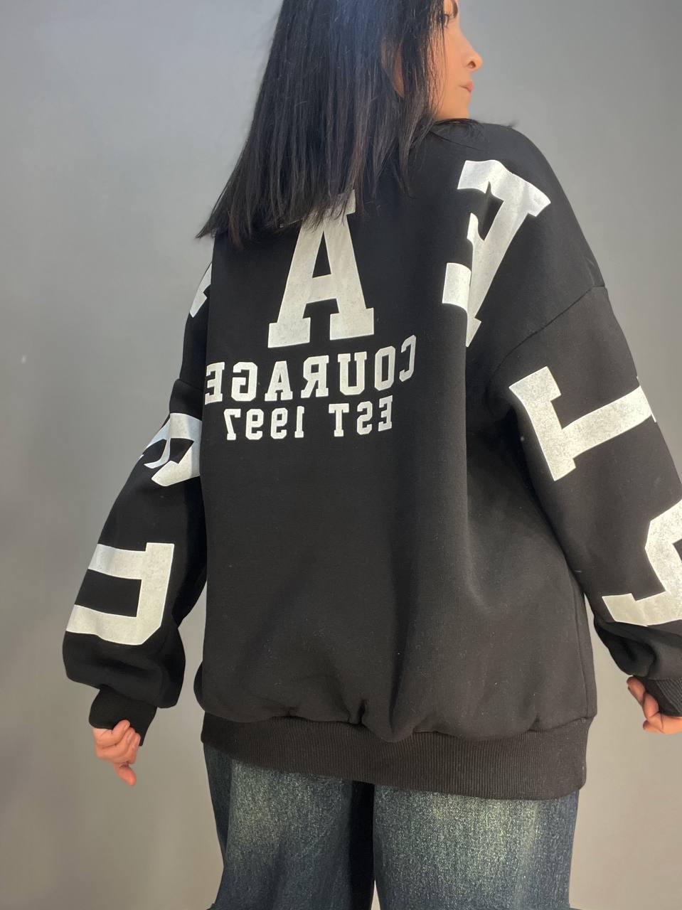 Світшот жіночий DAVRAS 6000 PLEASED подовжений утеплений на флісі OS Чорний (1246) - фото 3 Світшот жіночий DAVRAS 6000 PLEASED подовжений утеплений на флісі OS Чорний (1246) - фото 3