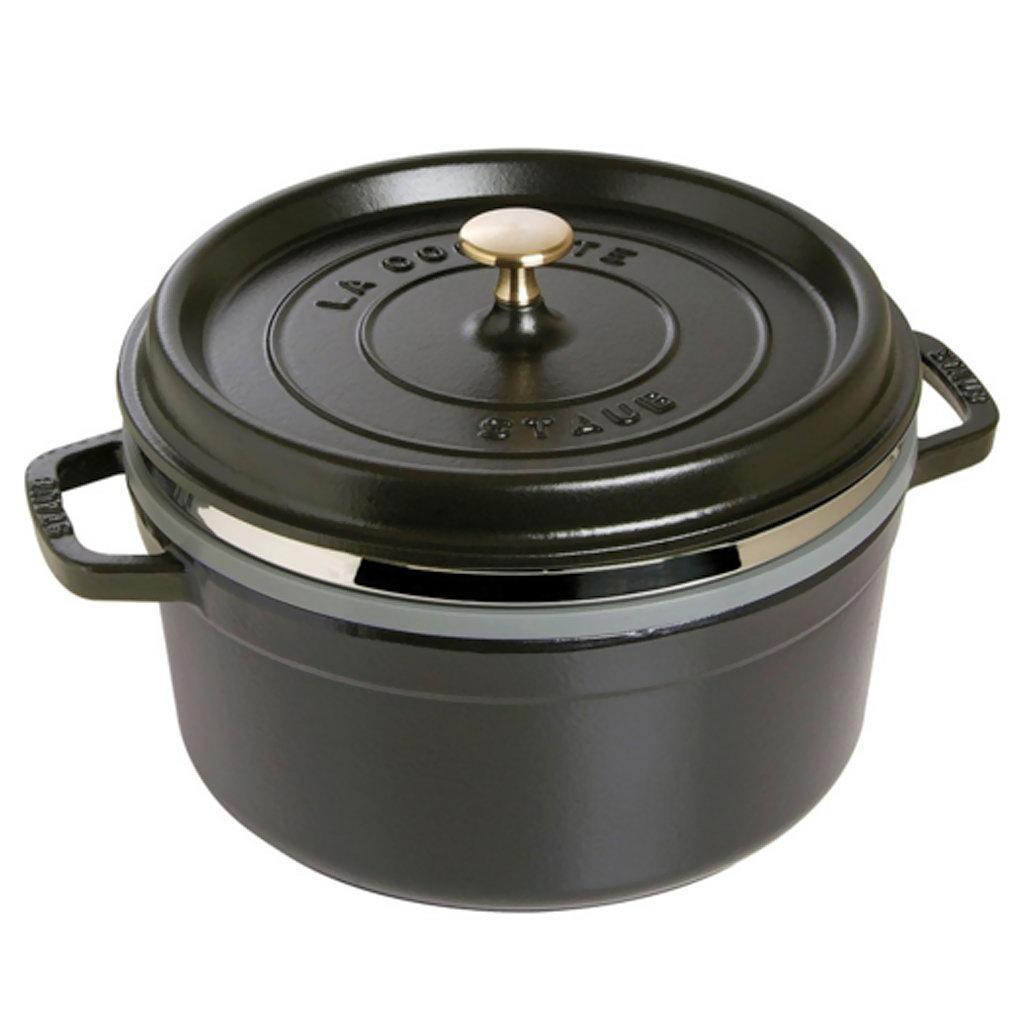 Кастрюля с пароваркой Staub чугунная 26 cм 5,2 л Черный (1133825)