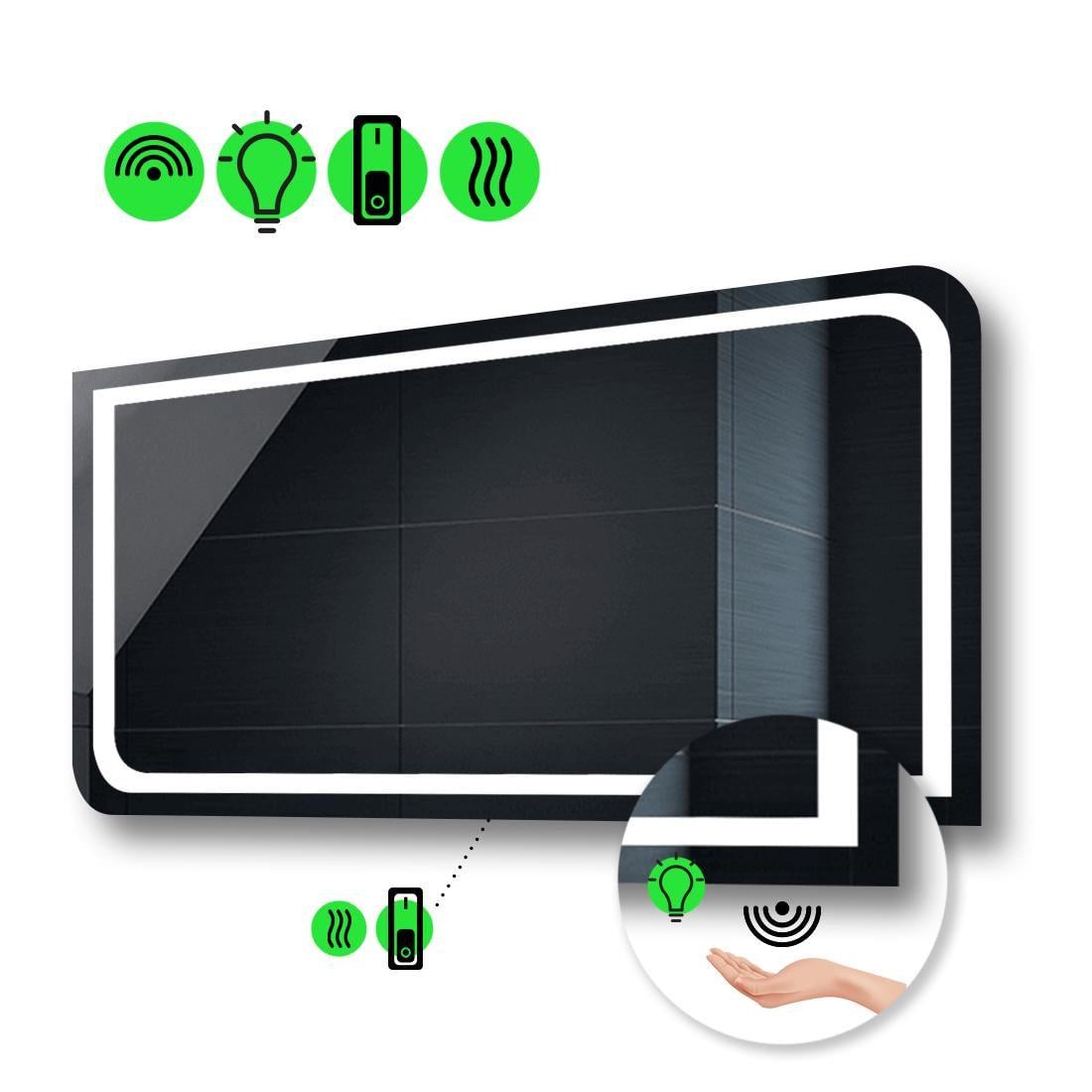 Зеркало с LED подсветкой Noemi с ИК включателем и подогревом с механическим управлением 80x60 см (Neomig26)