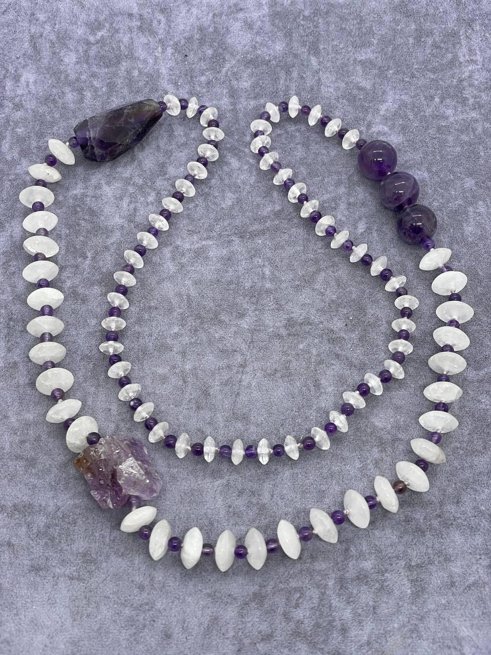 Намисто аметист 80 см Різнокольоровий (9791)