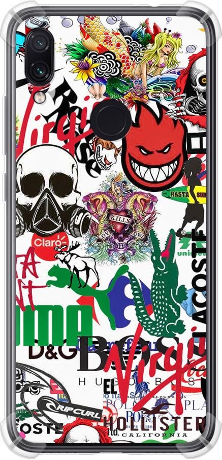 Чехол на Xiaomi Redmi Note 7 Many different logos (4022sp-1639-42517)