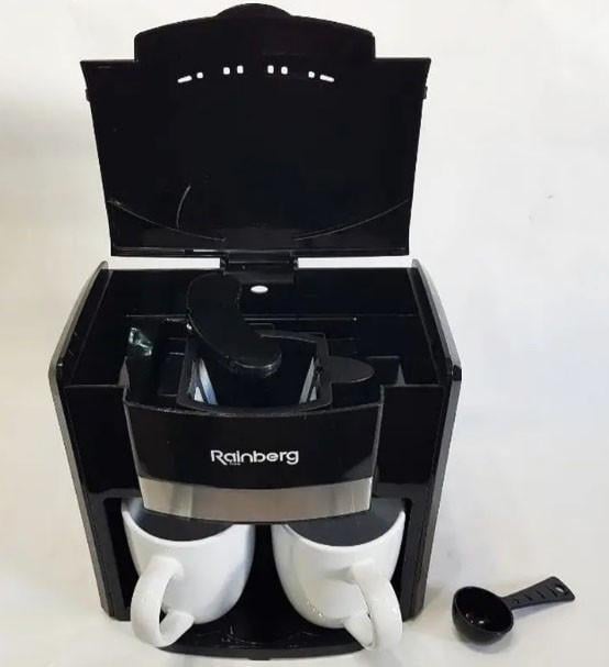 Кавоварка крапельна Rainberg RB-613 на 2 чашки 500 Вт Чорний (2048778210) - фото 6