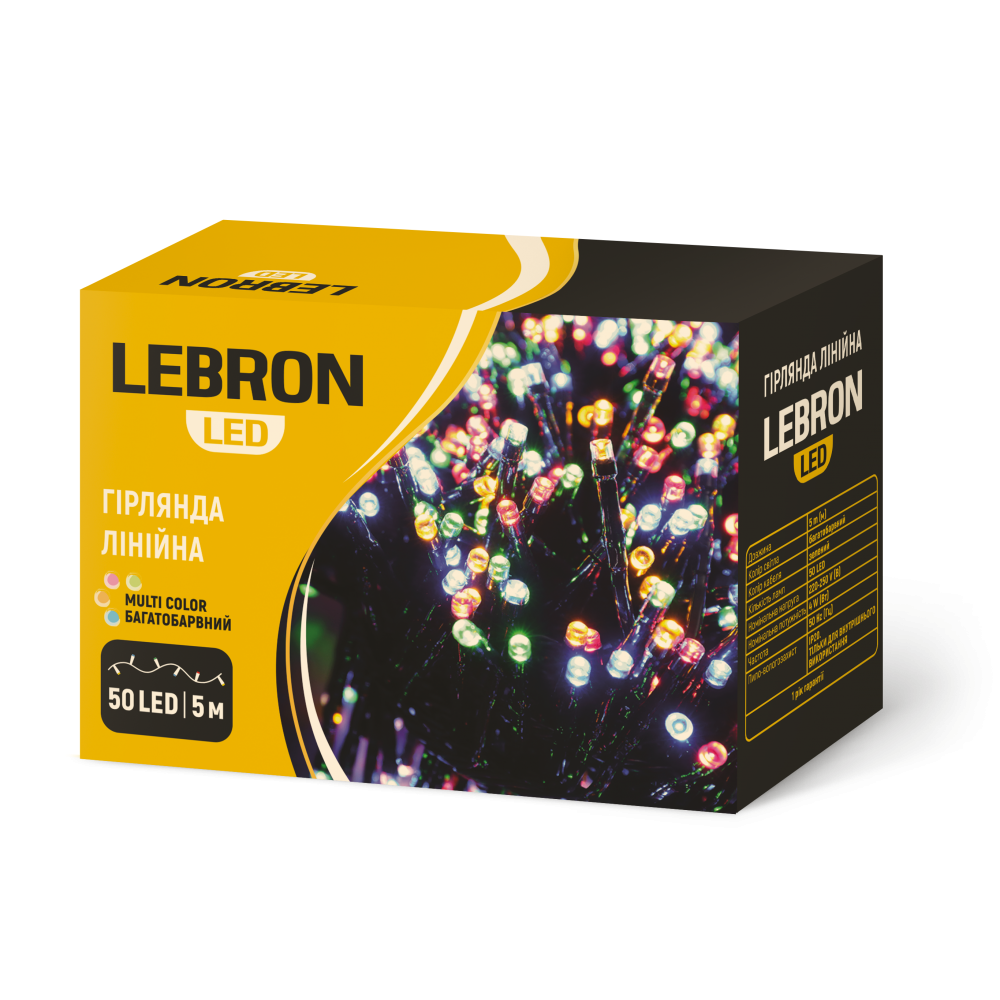 Гирлянда светодиодная Lebron Линейная 140 LED IP20 14 м Разноцветный (00000053386)