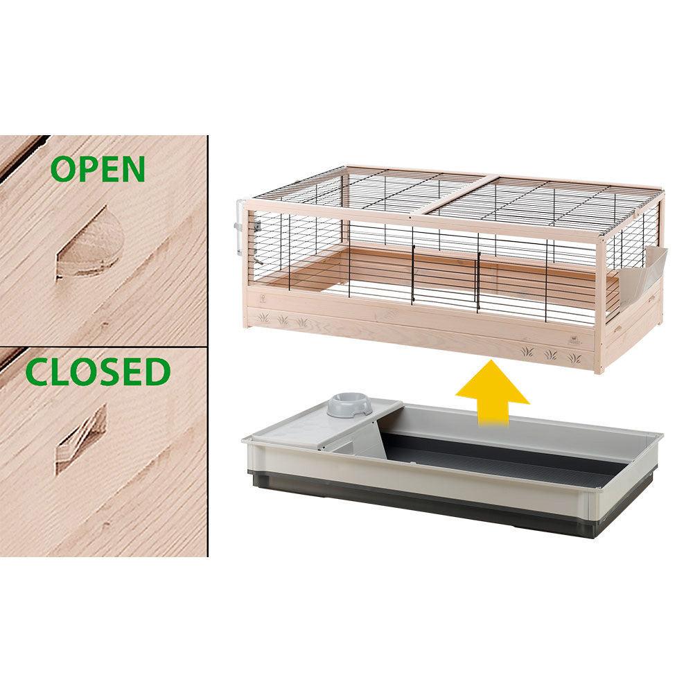 Клітка для кроликів ARENA 120 FSC дерев'яна 125x64,5/51 см (A-036650) - фото 3 Клітка для кроликів ARENA 120 FSC дерев'яна 125x64,5/51 см (A-036650) - фото 3