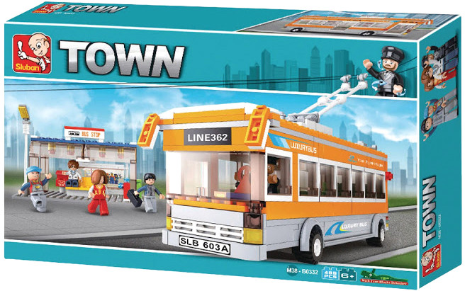 Конструктор Sluban m38 b0332 Троллейбус/остановка/фигурки 465 дет (2944)