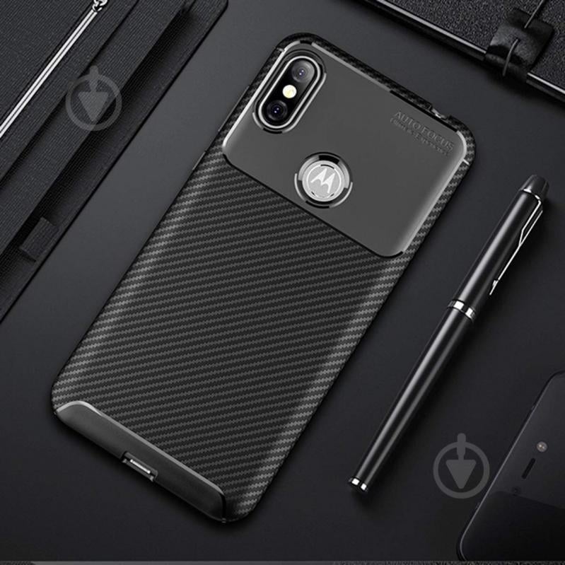 Чохол Carbon Case Motorola P30 Note Чорний (hub_hmOx69475) - фото 5