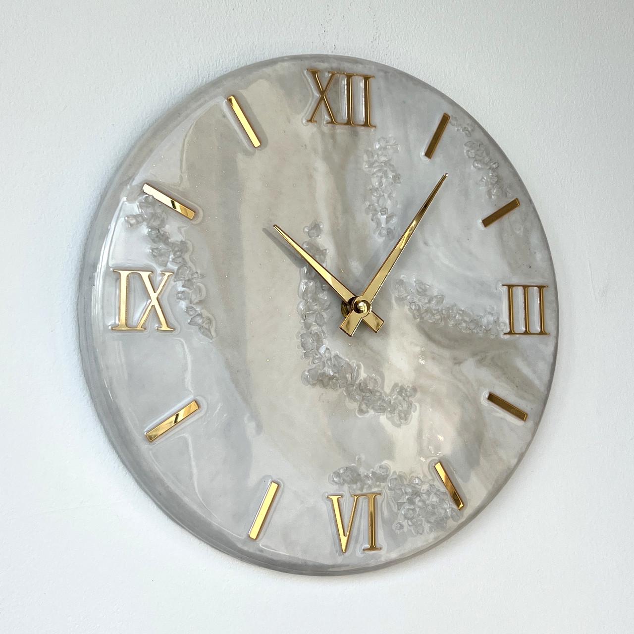 Часы настенные круглые из эпоксидной смолы EPOXY M202 45x45 см