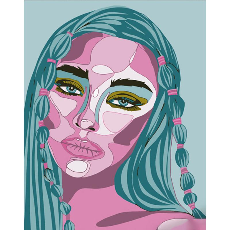 Картина по номерам Strateg Премиум Розовое лицо 40x50 см (DY325)