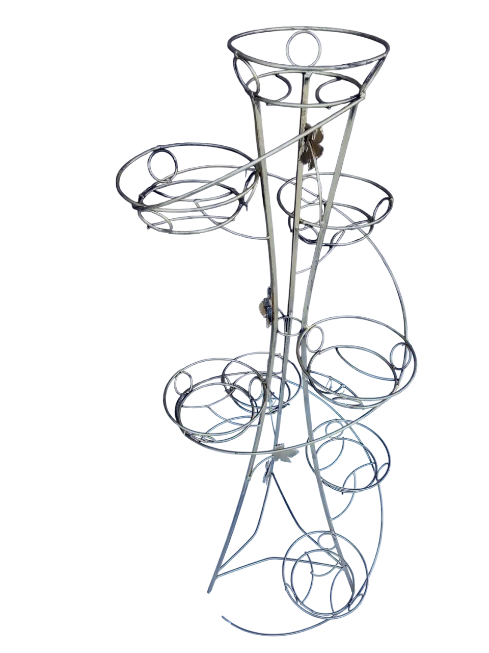 Держатель для комнатных цветов Хатка Спираль кованая на 9 вазонов 153 см