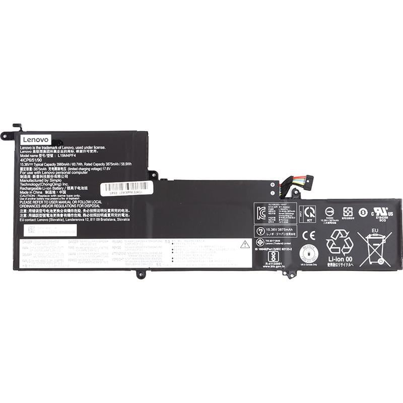 Аккумулятор Power для ноутбуков Lenovo Ideapad Yoga Slim 7-14IIL05 L19C4PF4 15,36V 3960mAh