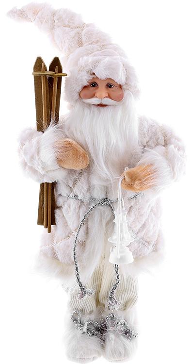 Фигура новогодняя Санта Клаус с лыжами и фонарем 45 см Белый (BD-NY44-112)