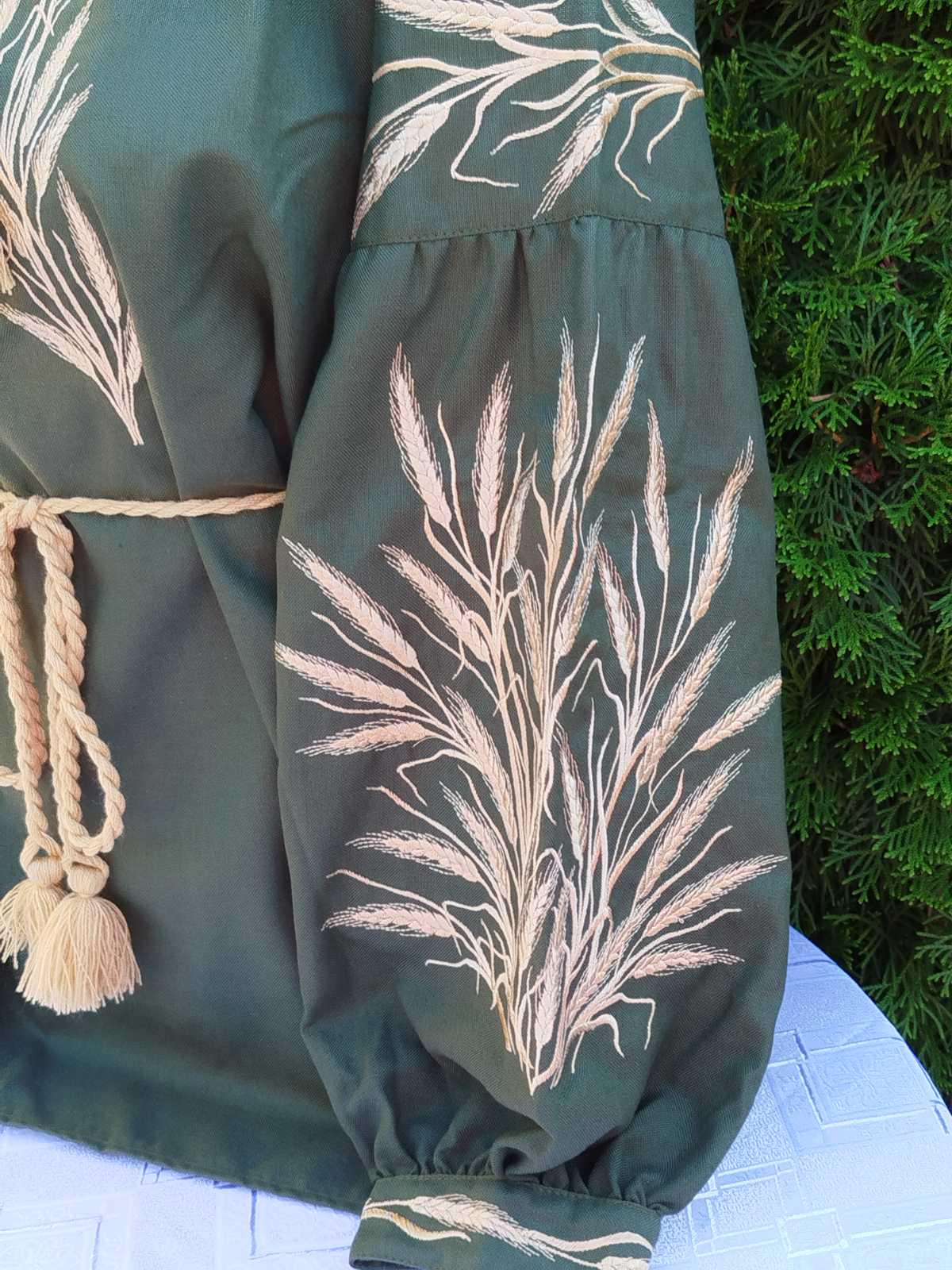 Вышиванка женская Колосок с рукавами Бохо р. 52 Зеленый (2362443556) - фото 2 Вышиванка женская Колосок с рукавами Бохо р. 52 Зеленый (2362443556) - фото 2