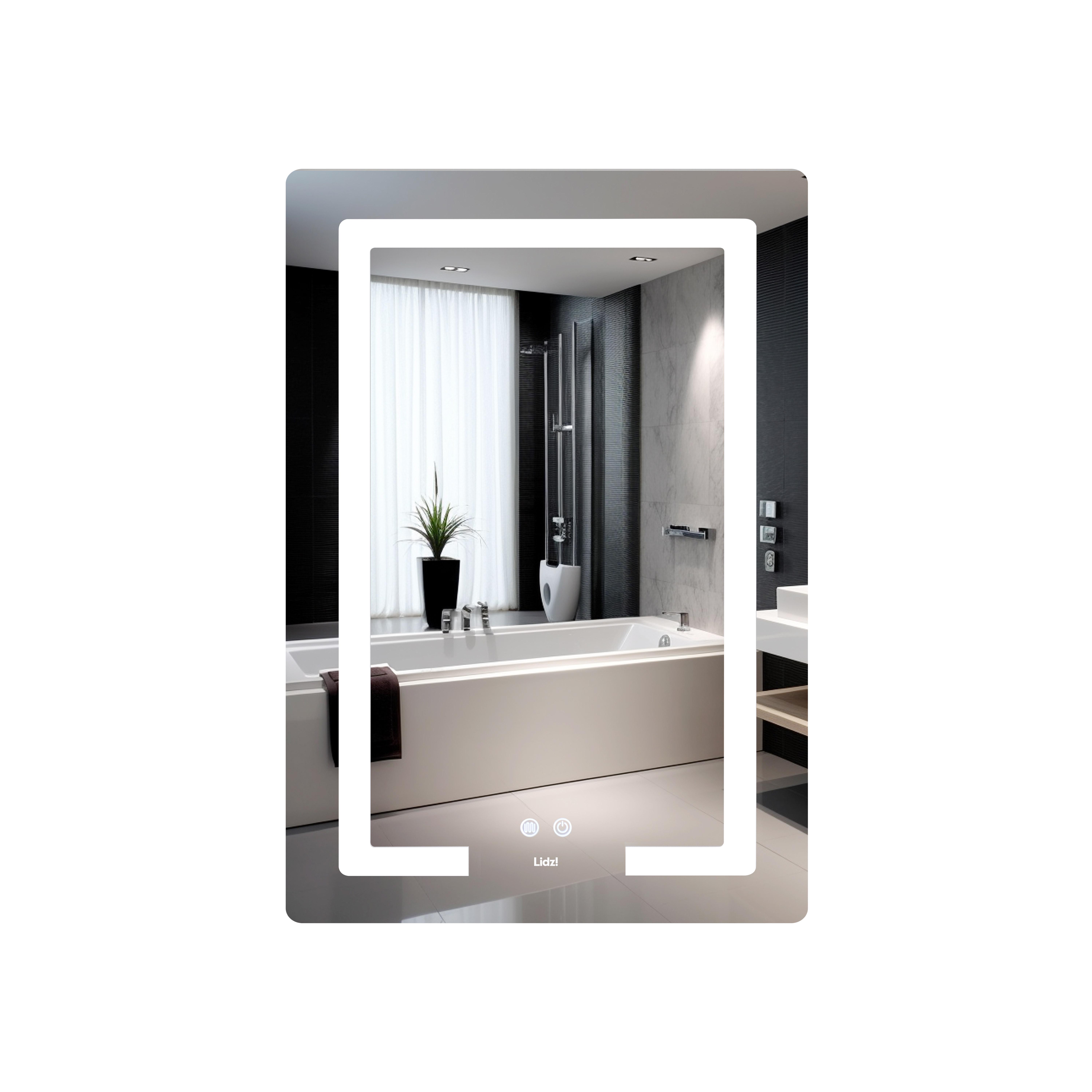Зеркало Lidz Kubis KU2 Touch LED-подсветка с антизапотеванием/диммером/регулятором яркости 600х800 мм (LD78LF937608048449)