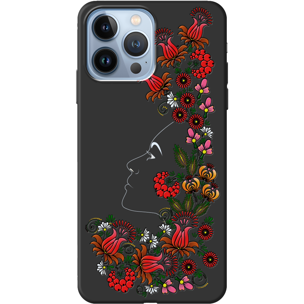 Чехол BoxFace iPhone 13 Pro 3D Ukrainian Muse Черный силикон (43365-bk64-43447)