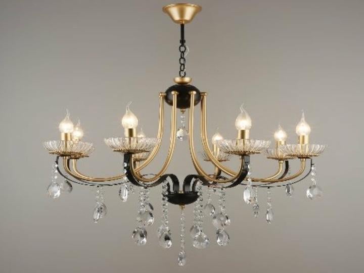Люстра подвесная Sirius B NH4750/8 в классическом стиле под восемь ламп Е14 IP20 Золотой (00000139972)