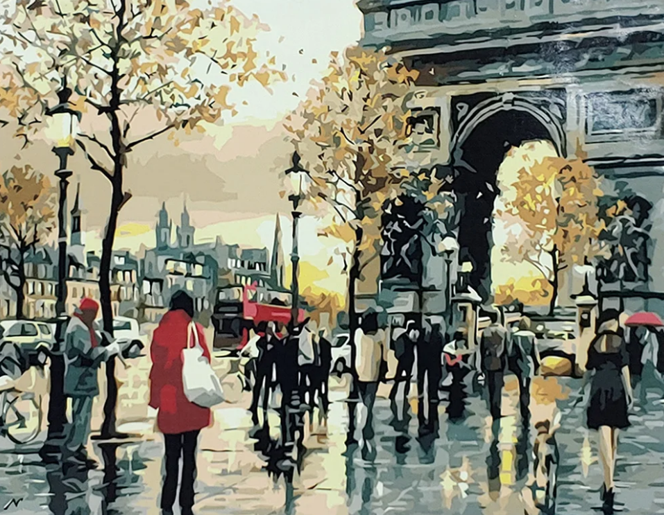 Картина по номерам Strateg Осенняя триумфальная арка 40x50 см (GS073)