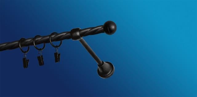 Карниз для шторы Plastidea Болонь металлический витой одинарный с прищепками D 16 мм 120 см Черный бархат