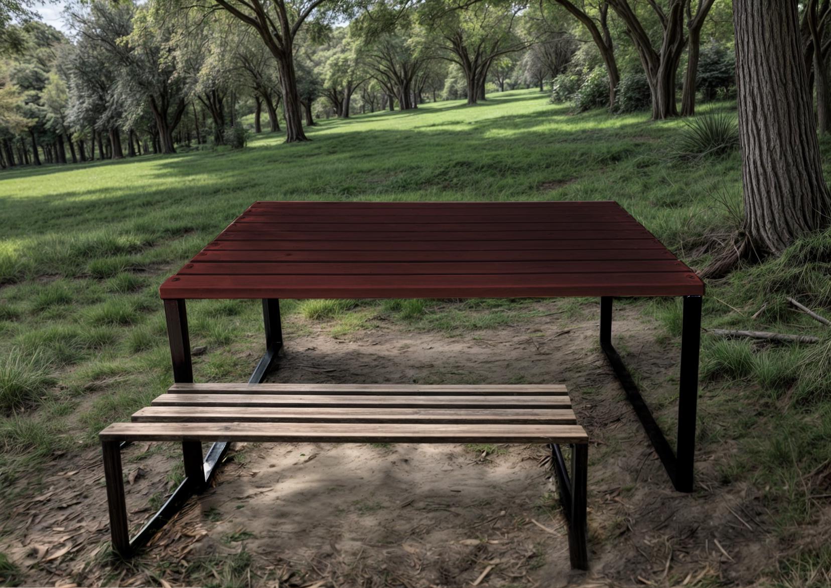 Стіл садовий Tobi Sho Грід у стилі Лофт 3000х700х800 мм Каштан - фото 2