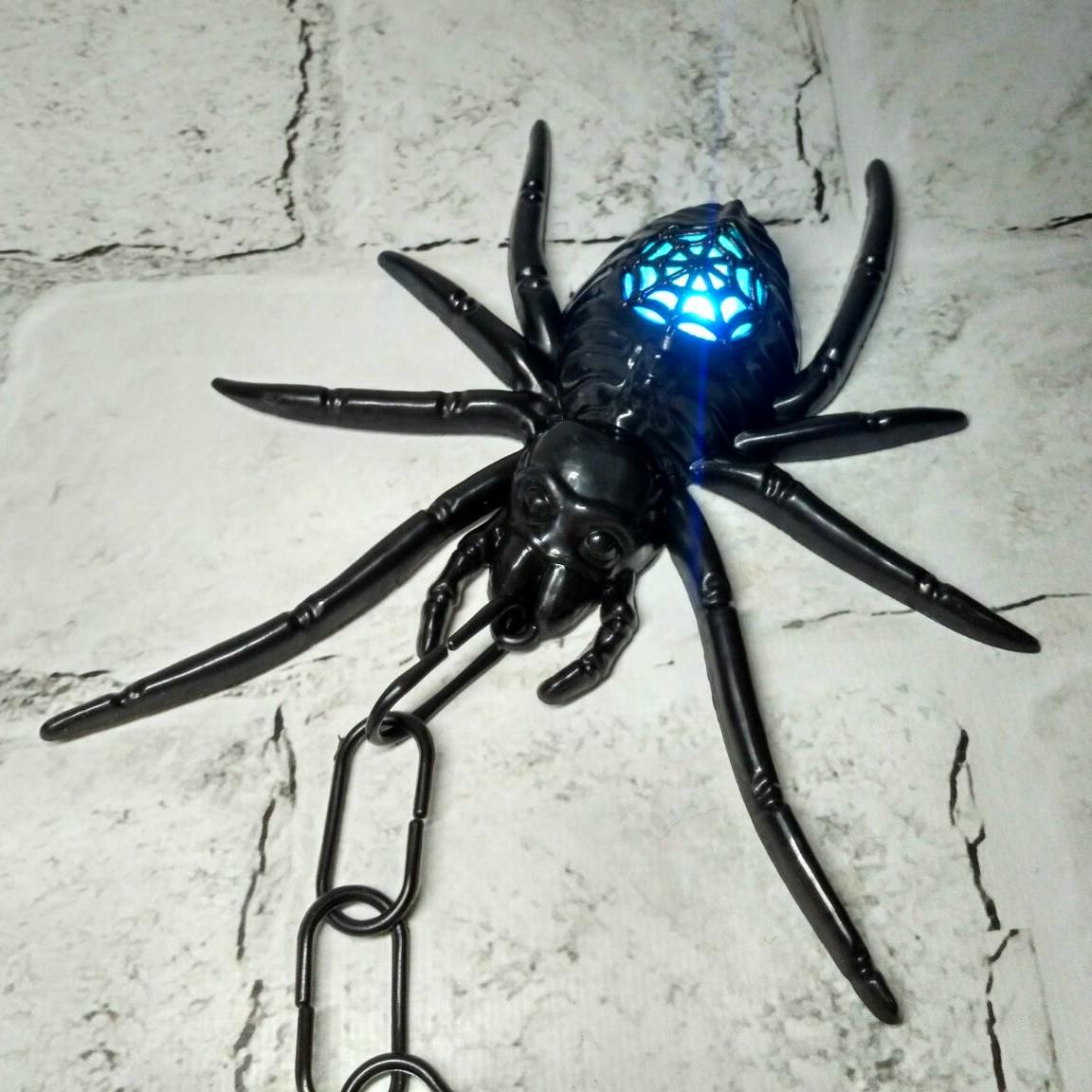 Паук декоративный с LED подсветкой декор на Хэллоуин 18х18 см Черный (MA26-136)