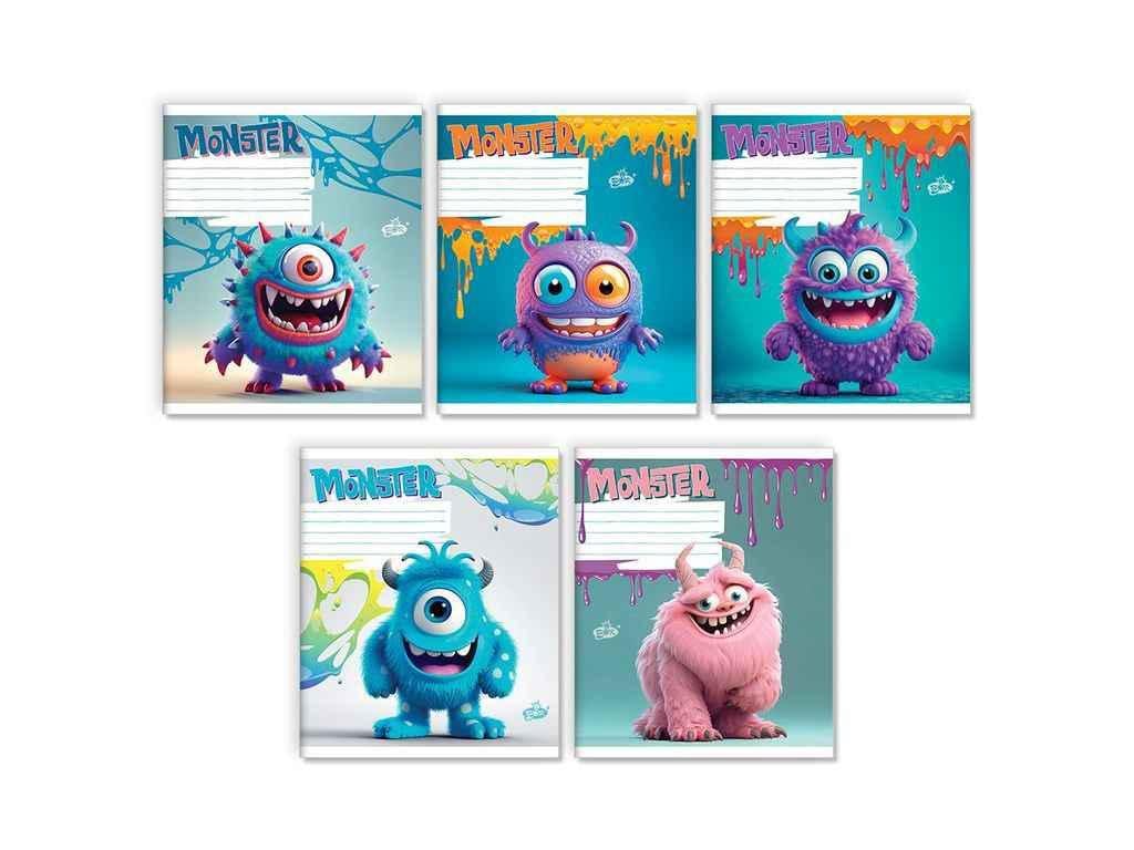 Тетрадь в линию Бріск 12 л. 25 шт. ТВ-107 №2464 Монстрики (1065676)