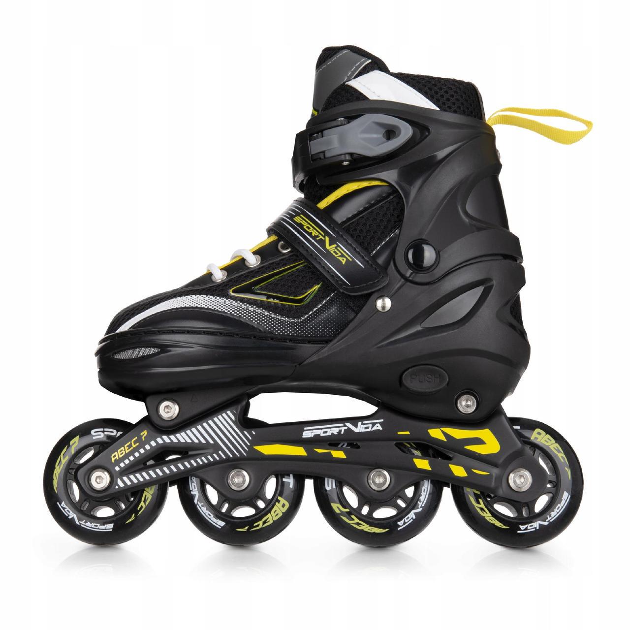 Роликовые коньки SportVida SV-LG0068 4в1 р. 35-38 Black/Yellow