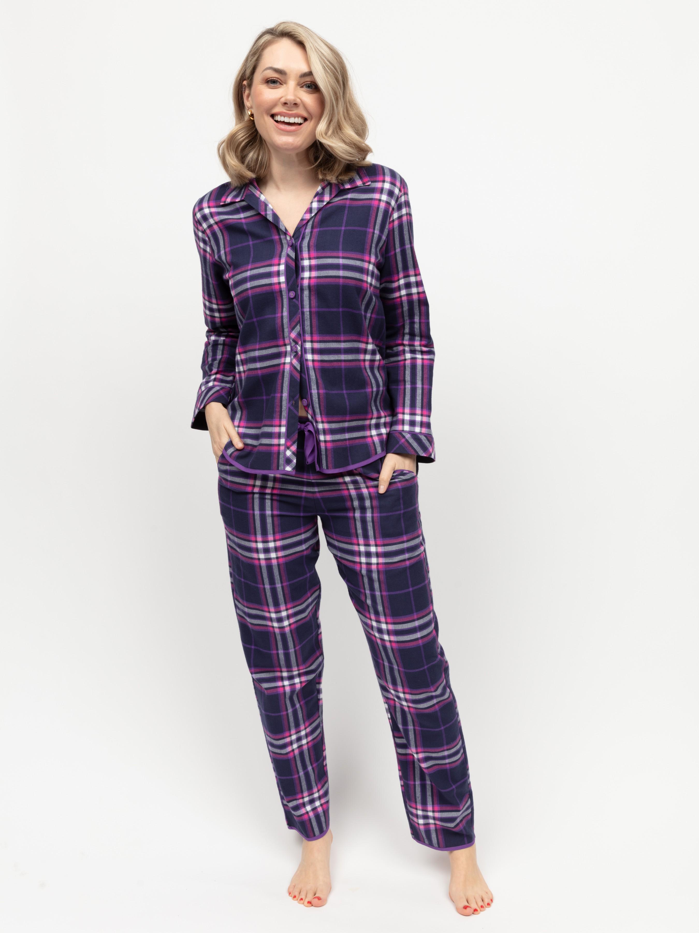 Пижама женская CYBERJAMMIES Edie 0465-0466 24/5 XL Фіолетовий у клітинку (5051877525139)