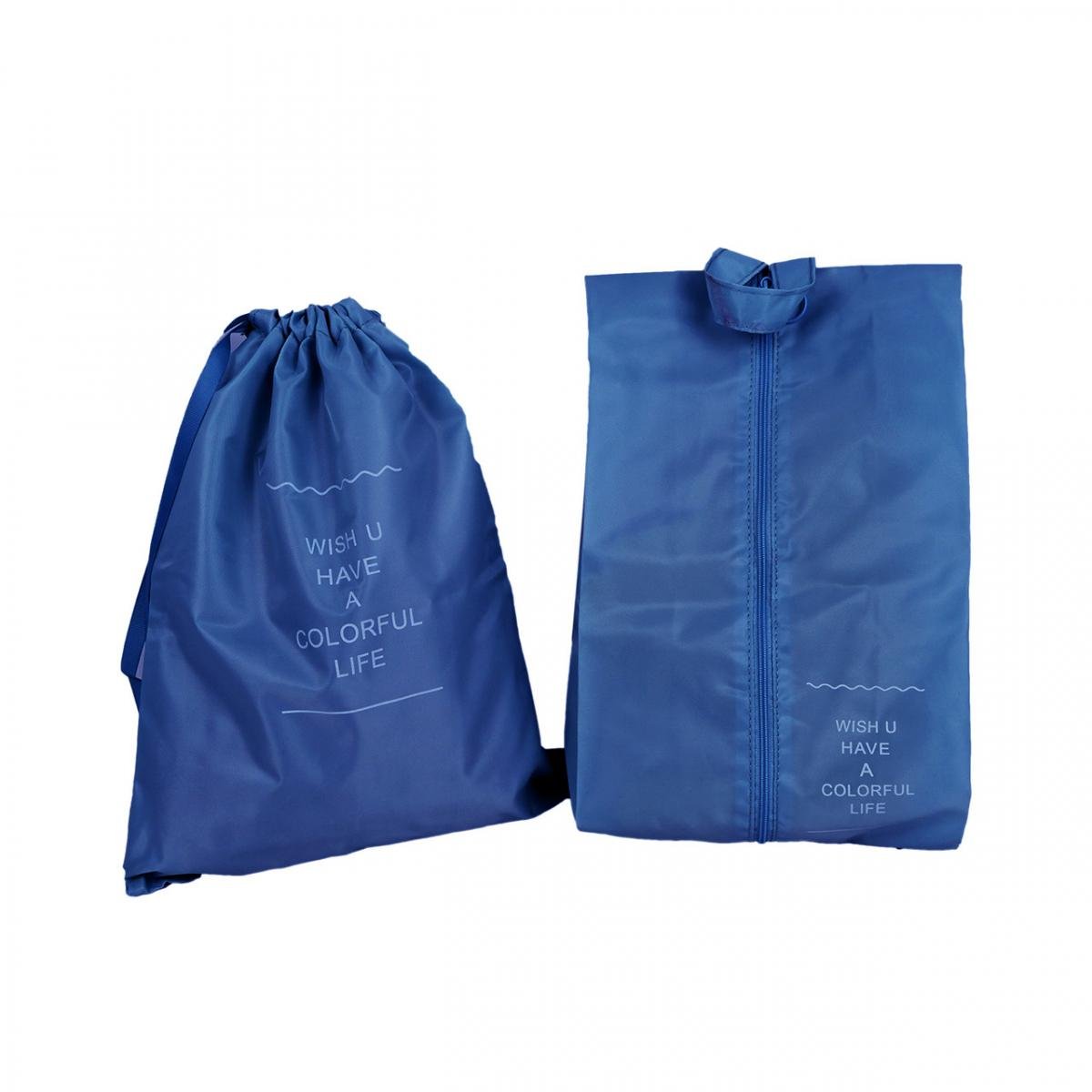 Комплект органайзеров для путешествий 8в1 нейлон Синий (КДО-40-44) - фото 4 Комплект органайзеров для путешествий 8в1 нейлон Синий (КДО-40-44) - фото 4