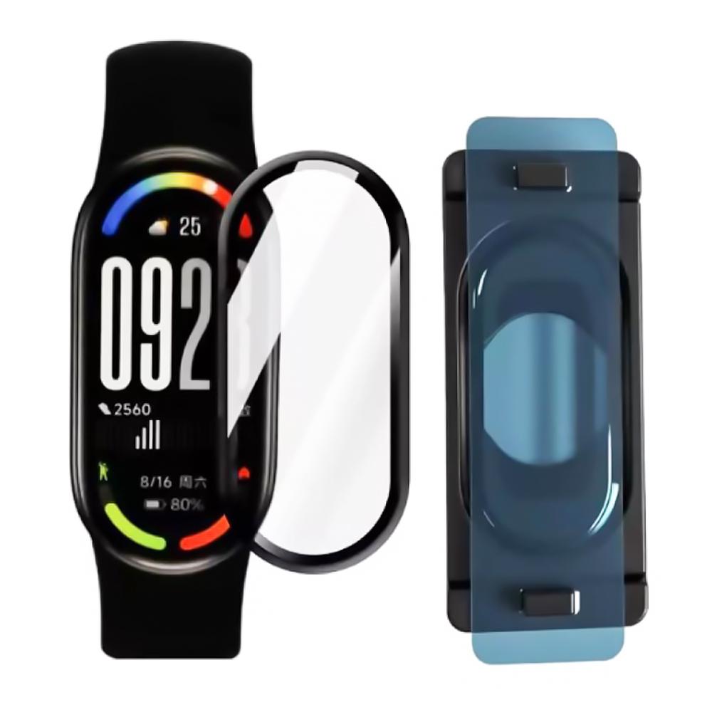 Стекло защитное HD Clear для смарт-часов Xiaomi Smart Band 10 с рамкой для поклейки