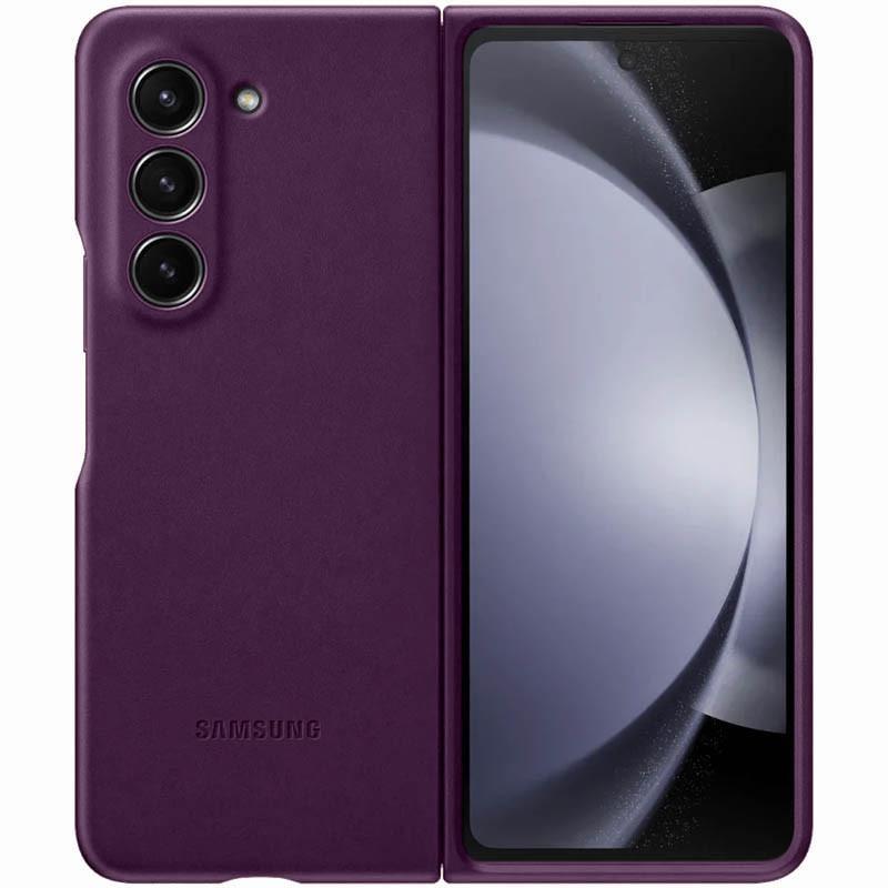 Протиударний шкіряний чохол Leather Case (AAA) Samsung Galaxy Z Fold5 Purple