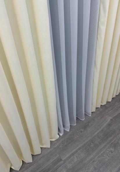 Комплект штор микровелюр Petek 1,5х2,9 м 2 шт. Молочный (1830ш 33-0813) - фото 2