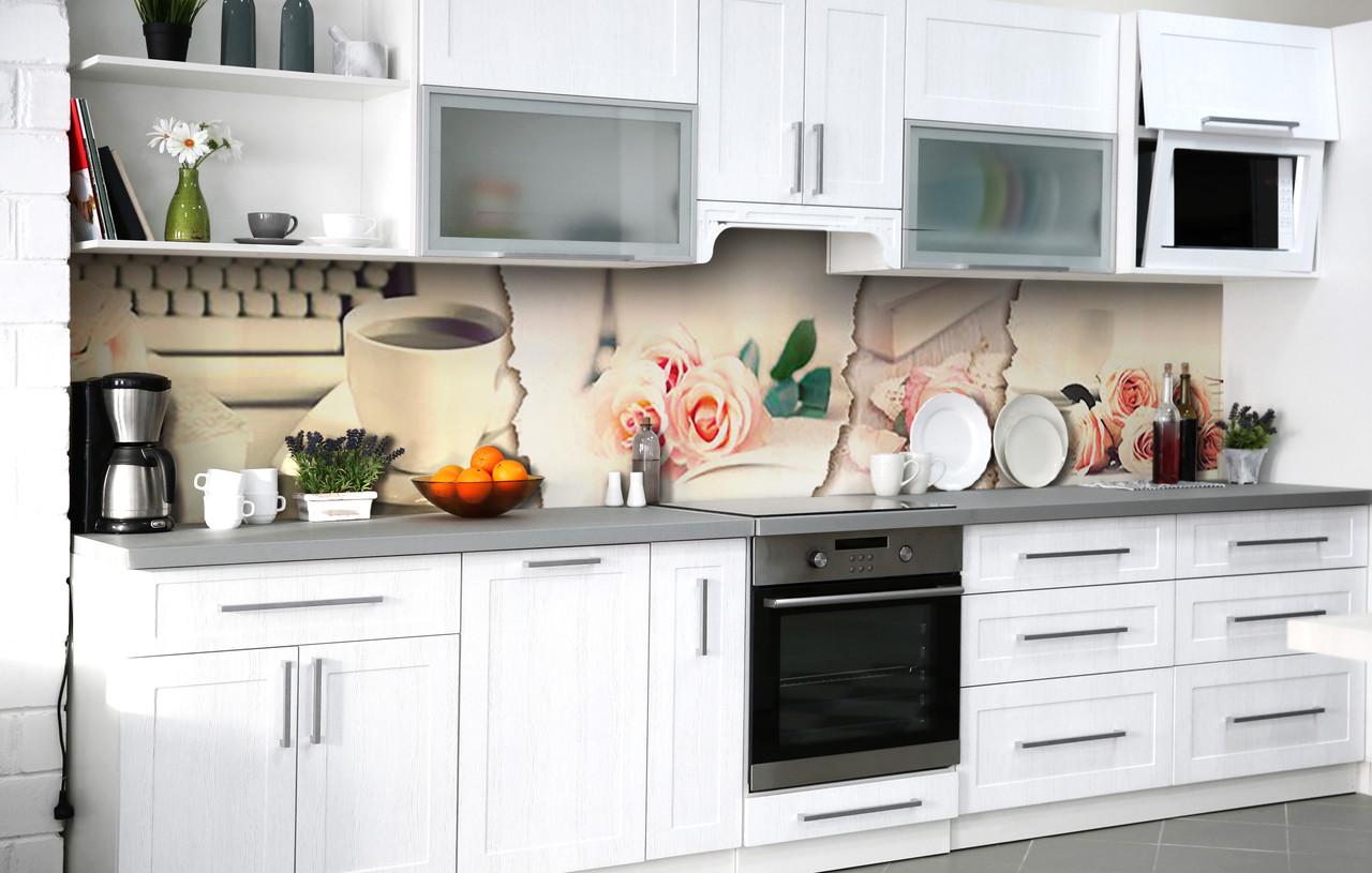 Кухонный фартук Романтичный писатель виниловый самоклеющийся 60х250 см