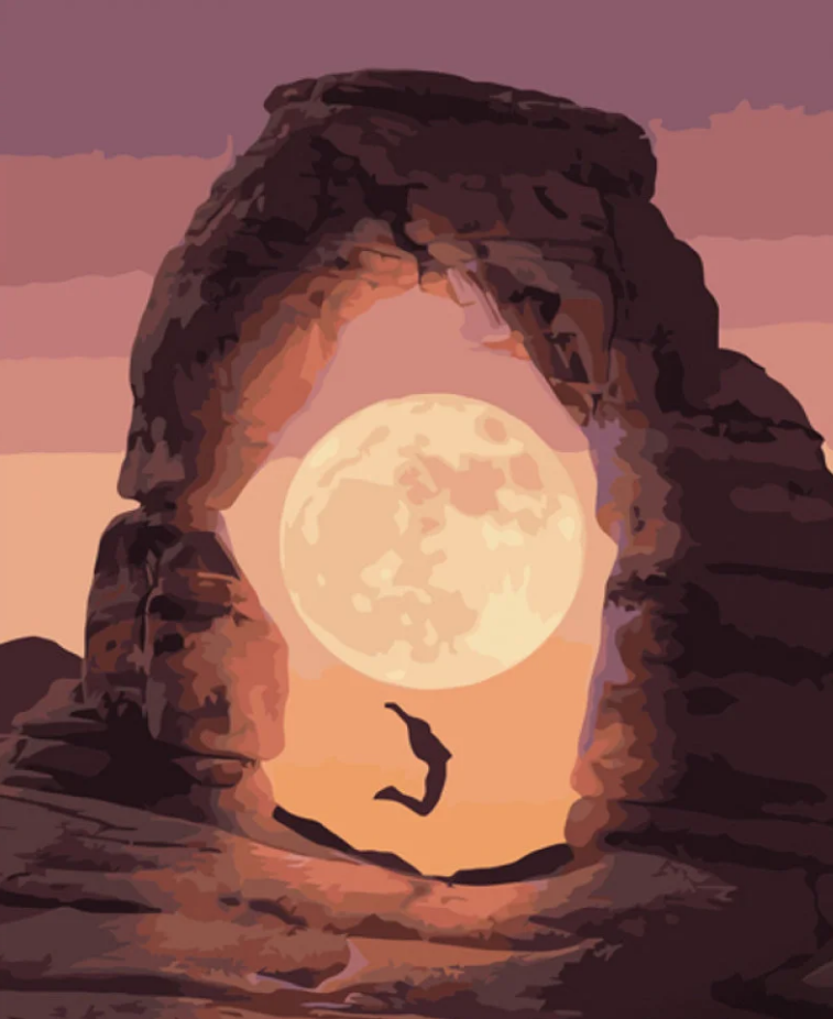 Картина по номерам Strateg Розовая полнолуние 40x50 см (GS1200)