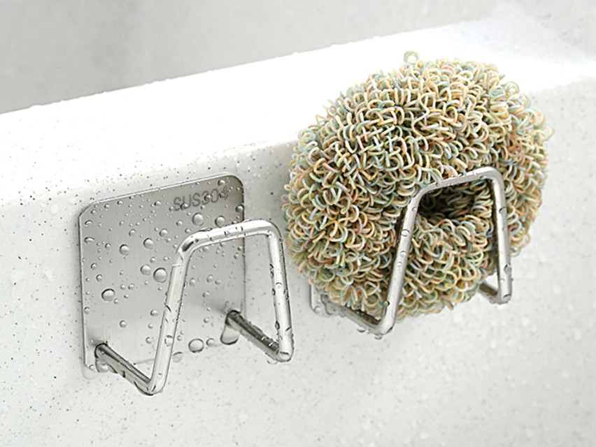 Крючок-подставка под мочалку для кухонной раковины 5916 4,5х4,5х3 см серебристый (4259132) - фото 2 Крючок-подставка под мочалку для кухонной раковины 5916 4,5х4,5х3 см серебристый (4259132) - фото 2