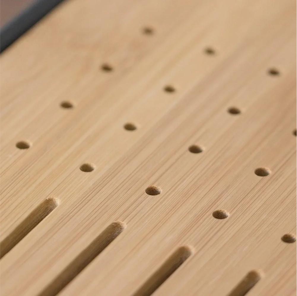 Таця-чабань для чайної церемонії Тайнань дерев'яна 40х15х3,5 см Чорний (OS-T0525) - фото 6