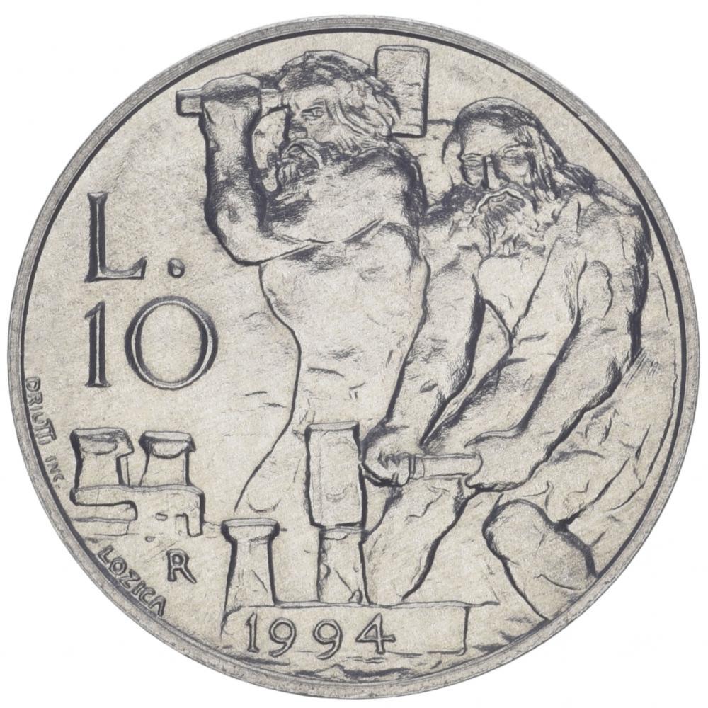 Колекційна монета Сан-Марино 10 лір 1994 XF (KM#309)