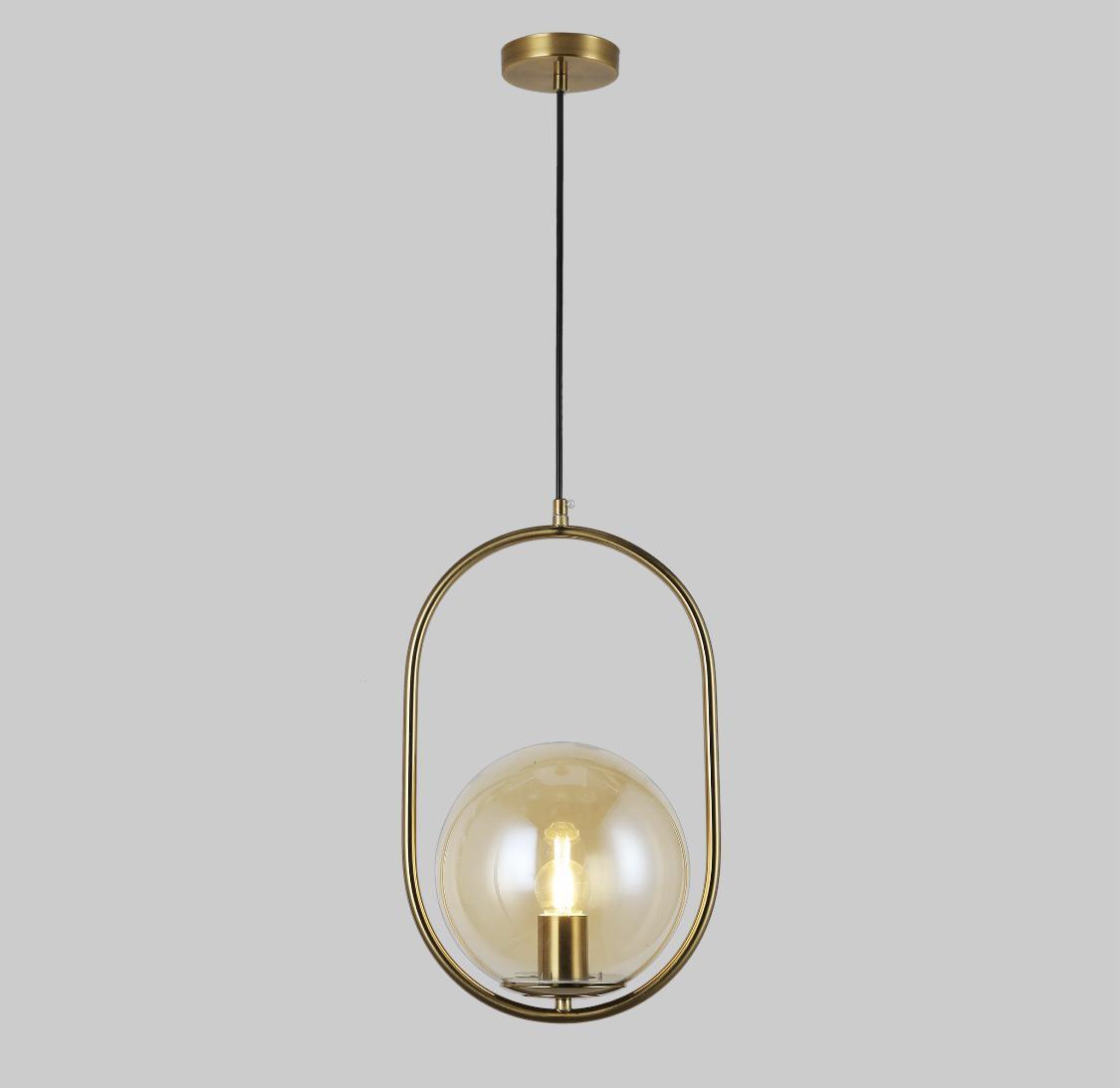 Светильник подвесной с шаром 20 см Бронзовый (916-40-1 BRZ+BR)