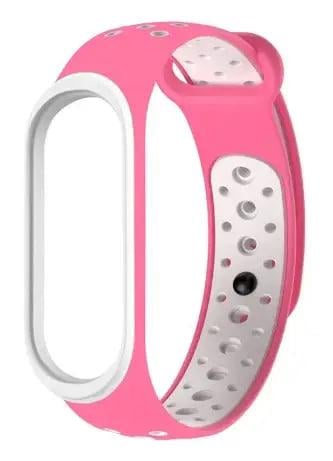 Ремешок спортивный для Mi Band 5/6/7 Розово-белый (29782274)