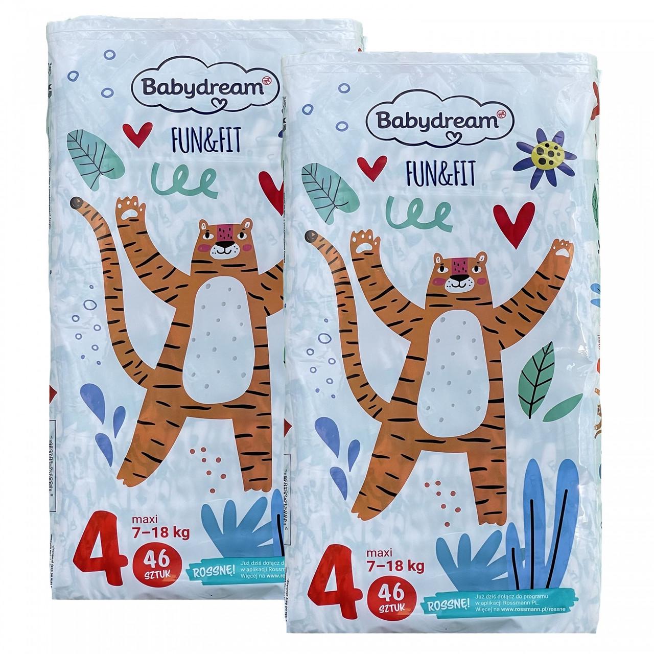 Підгузки дитячі Babydream FUN&FIT р. 4 Maxi/вага 7-18 кг 92 шт. (1891323227)