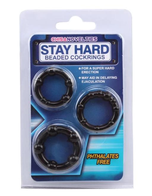 Набор эрекционных колец Stay Hard ребристые 3 шт. (PR-01)