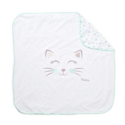 Трикотажный плед детский для коляски Twins Miu 80х80 см Мятный