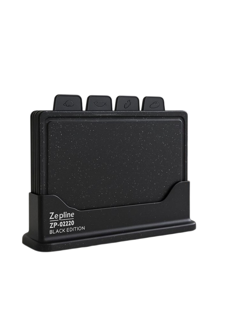 Набор досок кухонных разделочных ZepLine ZP00220 с подставкой/пищевой пластик Black (33050823)