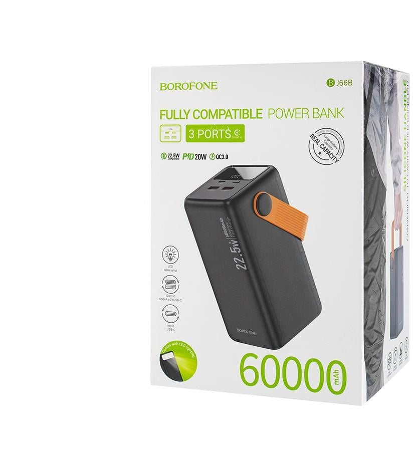 Повербанк Borofone BJ66B Magnifico 22.5W+PD20W 60000 mAh Black (6941991115165)