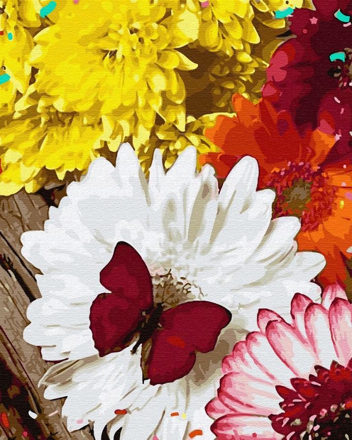 Картина по номерам Бабочка на герберах (GX32864)